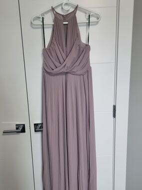 TFNC Mauve Halter Pleated Maxi Dress